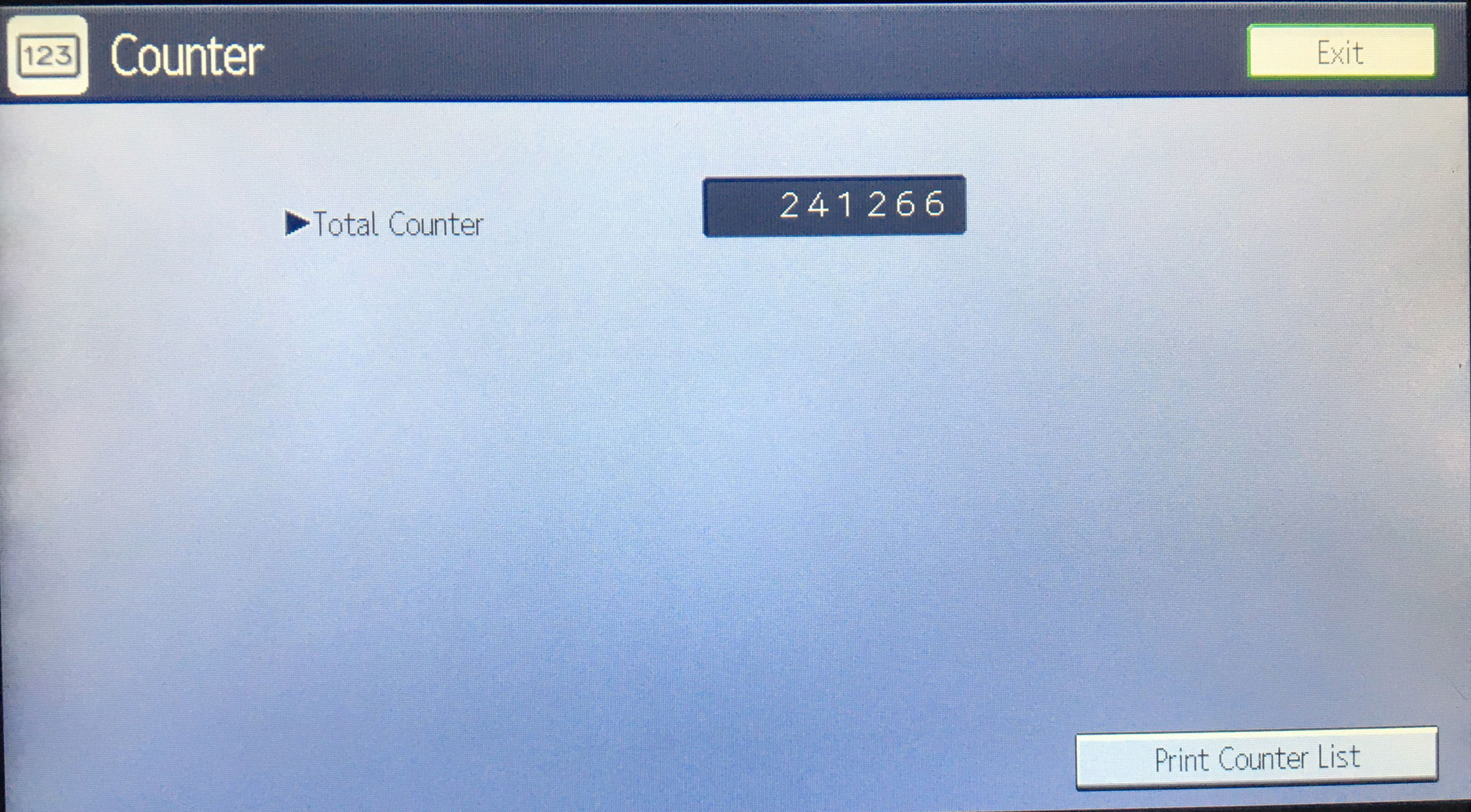 Số counter được ghi lại