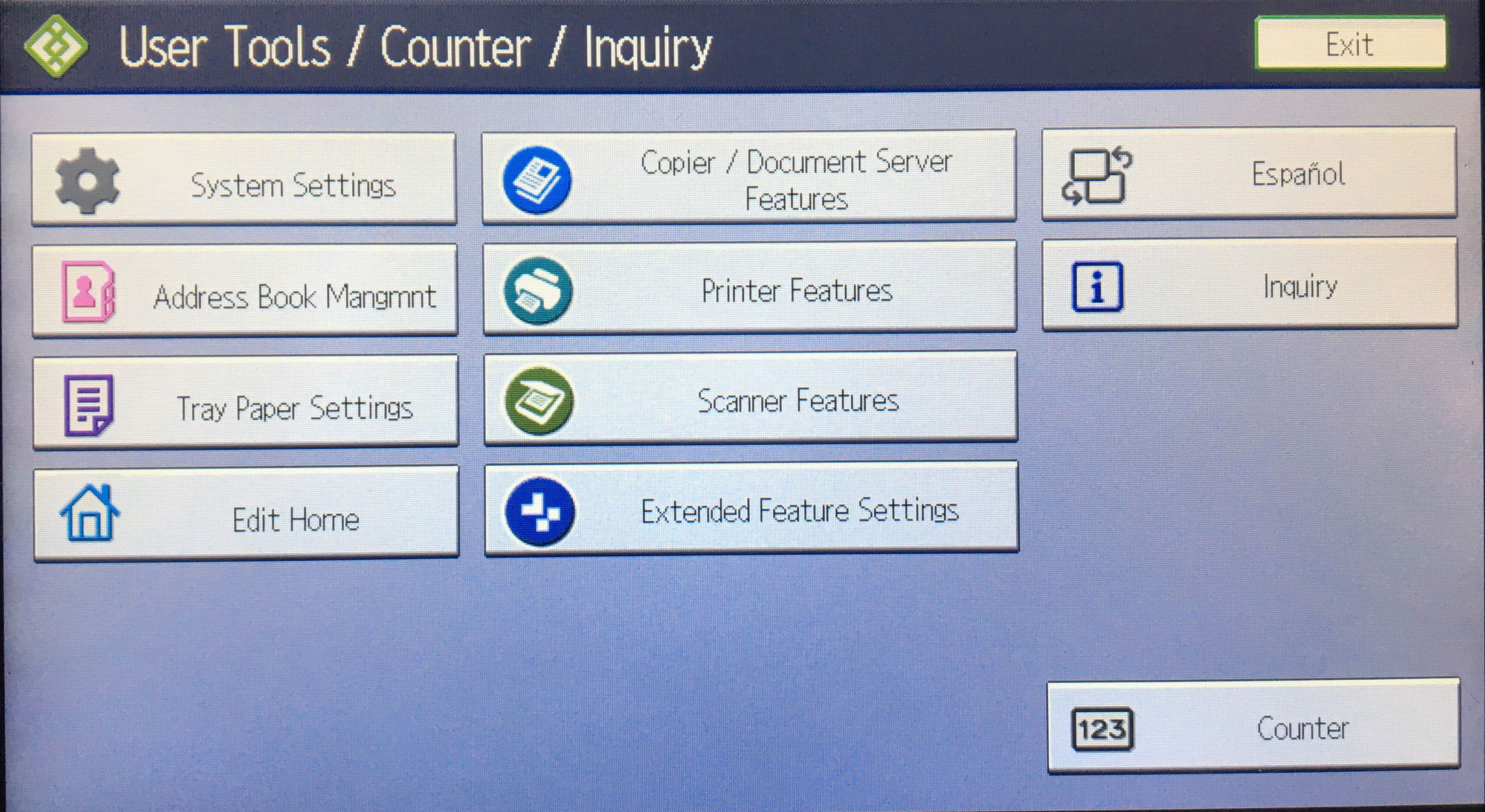 Nút Counter góc dưới màn hình bên phải